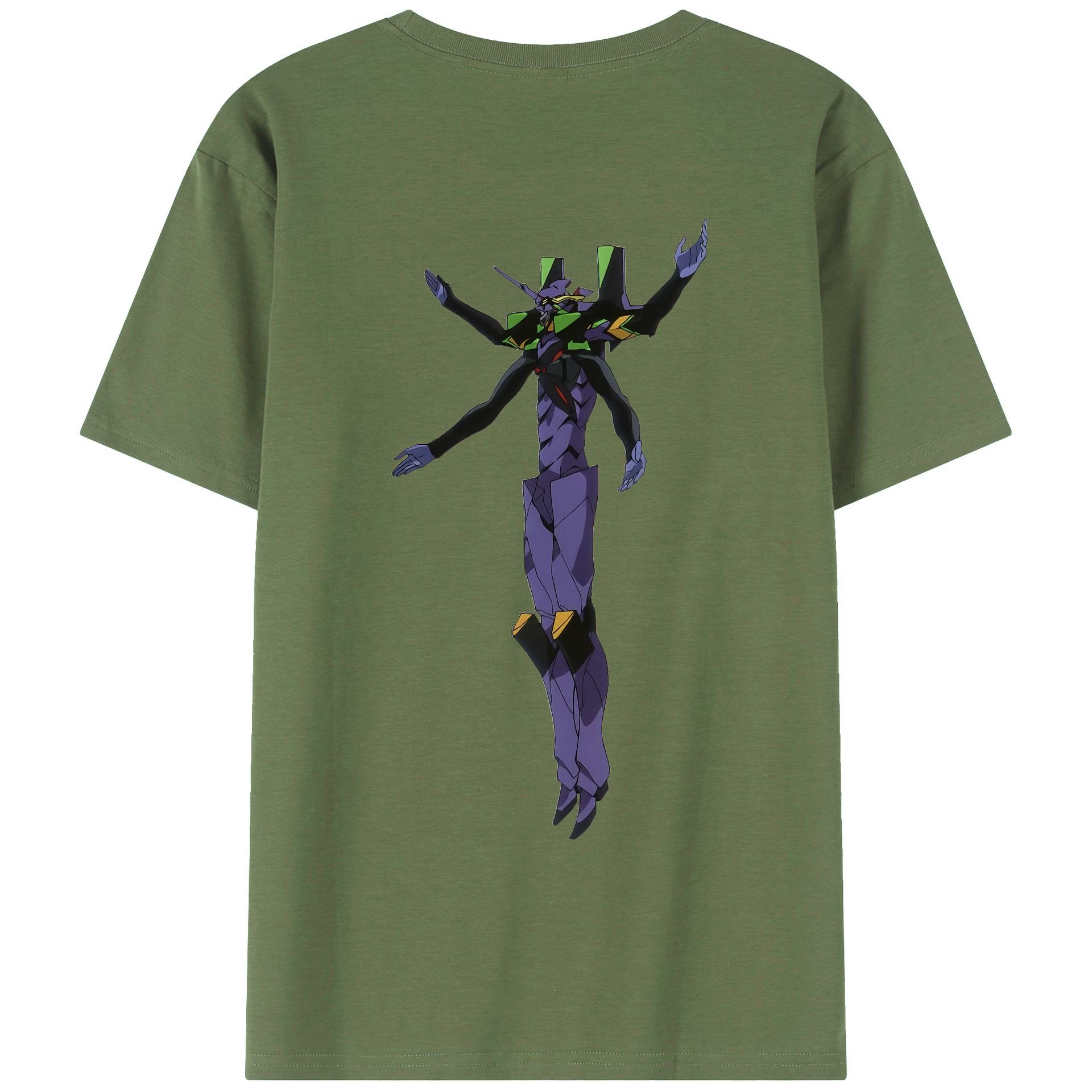 （画像用） EVA 新世紀エヴァンゲリオン 綿100％ メンズ半袖Tシャツ（バックプリント） 通気性